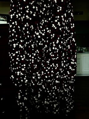 Lane Bryant Black Dress with White and Dark Red Floral Print